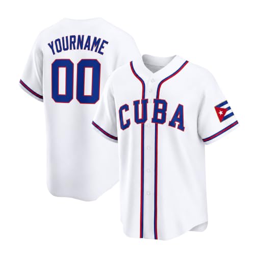 Camiseta de béisbol personalizada con bandera de Cuba para hombres, mujeres y jóvenes