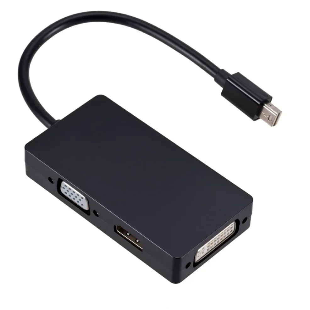 RGBS Câble adaptateur 3 en 1 Thunderbolt Port Mini DisplayPort vers HDMI DVI VGA Display Port pour Apple Mac MacBook Pro Air iMac Microsoft Surface Pro