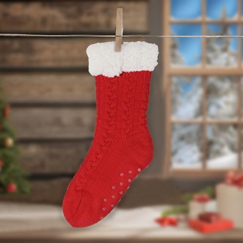 Image of Abodhu Warm Slipper Socks for Women - Fuzzy, Thick, Cozy Sherpa Lined Socks with Non-Slip Bottoms