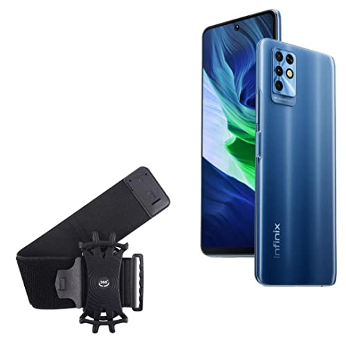 BoxWave Holster Compatible with Infinix Note 11i - ActiveStretch Sport Armband, Adjustable Armband for Workout and Running - Jet Black