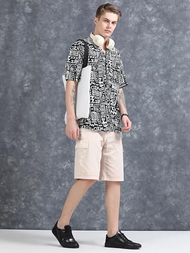 Image of StitchX Men's Half Sleeve Aztec Printed Cuban Collar Shirt