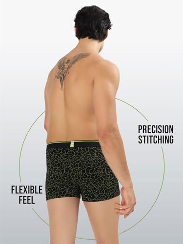 Image of Freecultr Men's Tipline Cotton Trunk Stretch Printed Trunks with Stylish Waistband | Breathable Innerwear for All-Day Comfort