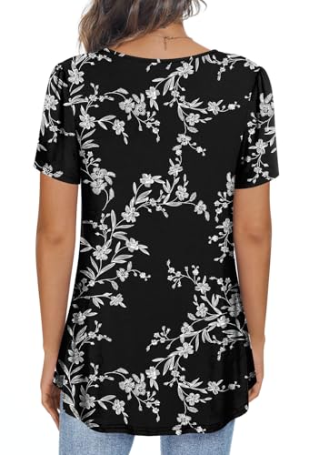 Anymiss 2025 Womens Summer Tunic Tops Casual Dressy Blouse Loose Fit Short Sleeve T Shirts M-3XL3