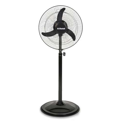 Image of SHATAK 400 MM (16 inch) BULLET TOOFAN HI-SPEED FARATA PEDESTAL FAN (BLACK)