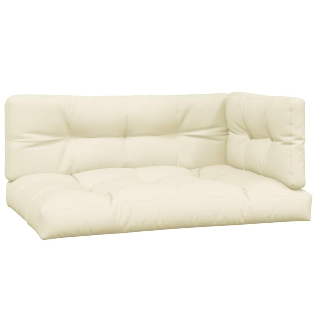 Coussins pour palettes 120 x 80 cm crème lot de 3 anti-douleur de dos pour banquette bois