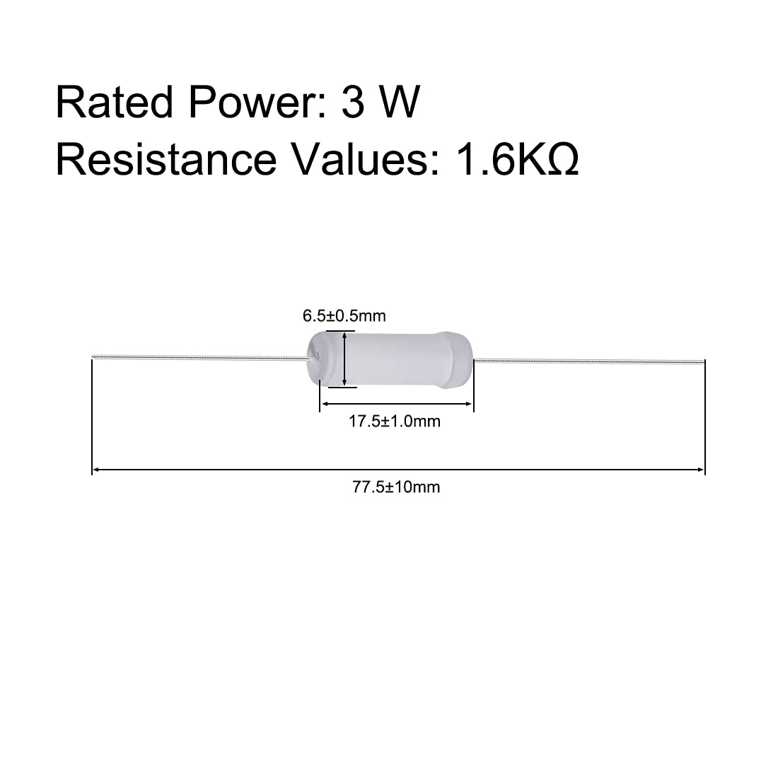 Uxcell 40Pcs 4.7 Oh Resistor, 3W 5% Tolerance Etal Oxide Fil...