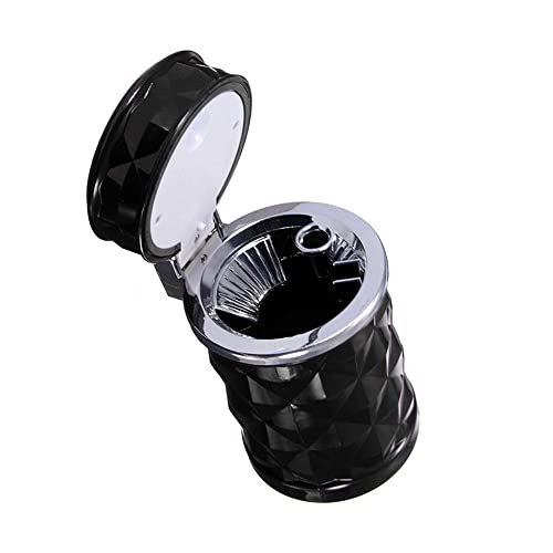 Image of Car Ashtray Smokeless Vehicle Ash Auto Car Ashtray with Lid & Blue LED Light Indicator for Car Cup Holder&Home&Office
