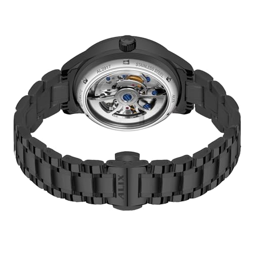 Image of ALIX AL2917 Modern Textured Dial Chronograph Analog Watch Black Strap
