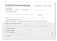 TypeStoff Ärztliche Bescheinigung, 4 Blöcke à 50 Blatt DIN A6 - BD-01524