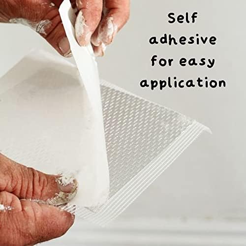 Plasterboard Wall Repair Patch, 1pcs, Self Adhesive, 10x10cm Fibre Mesh Galvanised Plate, Heavy Duty Drywall Hole Repair Patch Perfect for Drywall Plasterboard (1 Pack)