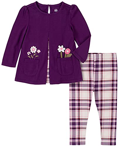 Kids Headquarters Baby Girls' 2 Pieces Leggings Set, Purple, 12M