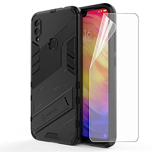 ZZHAO Coque Redmi Note 7 Pro, Intégrale de Protection avec Support Robuste Anti-Choc Armor Bumper Back Case avec 1 [Film Flexible] Soft HD TPU Clear Anti-Rayures pour Xiaomi Redmi Note 7 / Note 7 Pro Cover