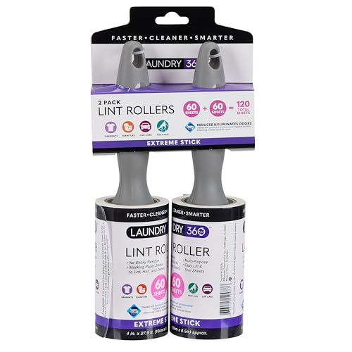 Image of Laundry 360 Sanitized Pro Grade 60 Sheet Super Jumbo Lint Roller 2 Pack