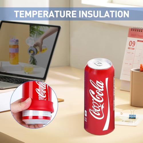 Image of HASTHIP 3Pcs Beverage Can Sleeves Anti-Slip Zip-top Can Wraps Creative Beer Can Cover Elastic Silicone Sleeves Fit for 500ml