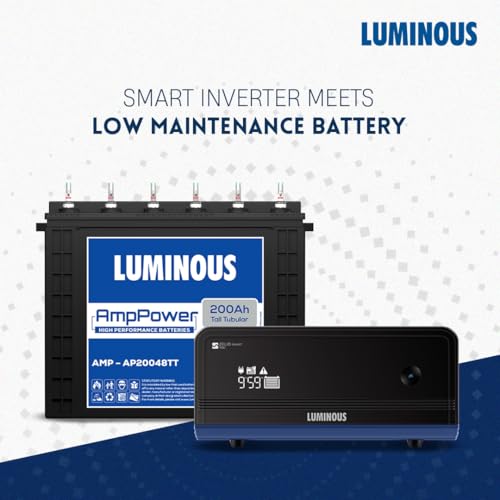 Image of Luminous Zelio 1100 Pure Sine Wave 900VA Inverter with 200Ah AmpPower Tall Tubular Battery for Home, Shop & Office | Warranty: 36M (Inverter), 48M (Battery) | Durable, Reliable Backup | AmpPower Tall Tubular Battery, For Home, Shop & Office, 36M Inverter Warranty, 48M Battery Warranty, Durable, Reliable Backup