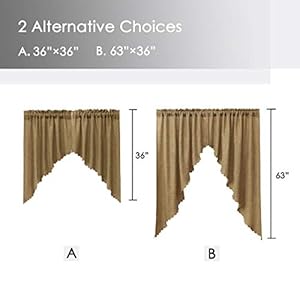 Vorttaburlaplookswagcurtainssofthalfwindowrusticnaturaltankitchencurtainsvalanceandswags63inchlength2panels Urban Country Home Decor Vortta burlap look swag curtains soft half window rustic natural tan kitchen curtains valance and swags 63 inch length 2 panels urban country home decor