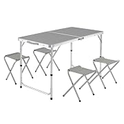LOLAhome Mesa Plegable de Camping Con 4 Tabure…