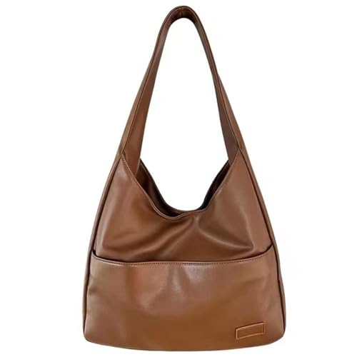 Faux Leather Tote Bag, Shoulder Bag for Women Satchel Handbag Crossbody Soft Women's Hobo Handbags (Brown)