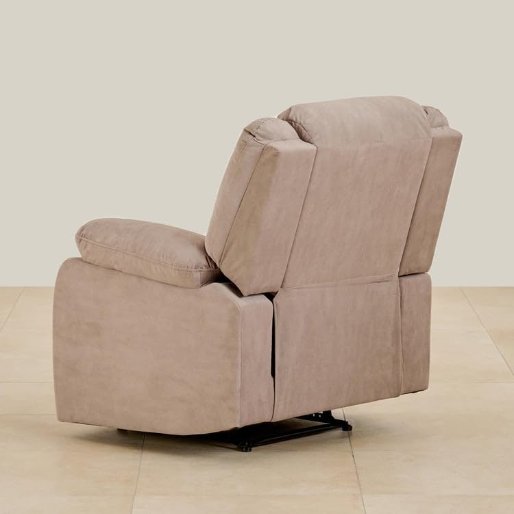Image of Home Centre | Helios Cairo | Fabric | Solid Wood | 1 Seater Recliners | Beige | 2 Years Warranty