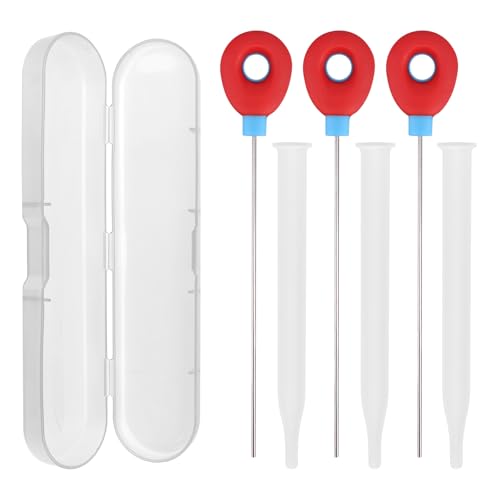 Penitue Set Tester Torta per Cottura, 3pz Riutilizzabili Acciaio Inossidabile Bastoncini Tester Torta con Astuccio Utenzili Cucina per Pane Cupcakes Brownies Muffin & Pasticceria