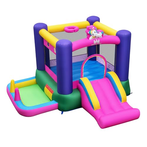 GOPLUS Castillo Hinchable con Tobogán y Piscina de Bolas
