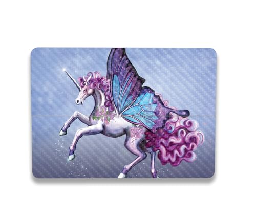 Image of MightySkins Carbon Fiber Skin Compatible with Microsoft Surface Laptop Studio 2 (2023) Full Wrap Kit - Lilac Unicorn | Protective, Durable Textured Carbon Fiber Finish | Made in The USA