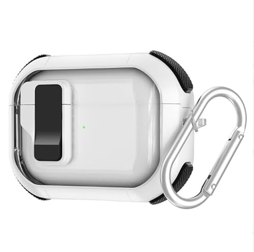 クリア PC TPU ハードシリコンケース Airpods Pro 2 ケースアクセサリーカスタムスイッチ磁気オープン耐衝撃 Airpods 1 2 3 ケース用,for airpods pro2,White