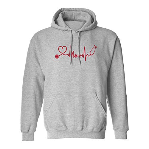 Zerogravitee PA-5194-HD-SPTGREY_MEDIUM_SPORT-GREY Love Nurses Adult Hooded Sweatshirt In Sport Grey cover