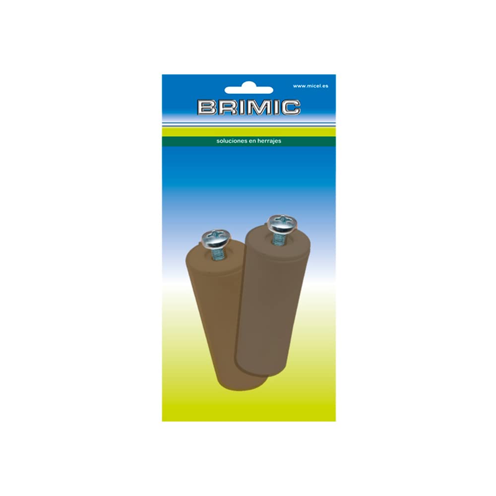 BRIMIC 91776 Roller Shutter Set of 2 with Metric 6 Metal Screw Brown Plastic 40 x 20 mm