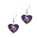 Sports Team Minnesota Vikings Non-Swirl Heart Shape Dangle Earring Set