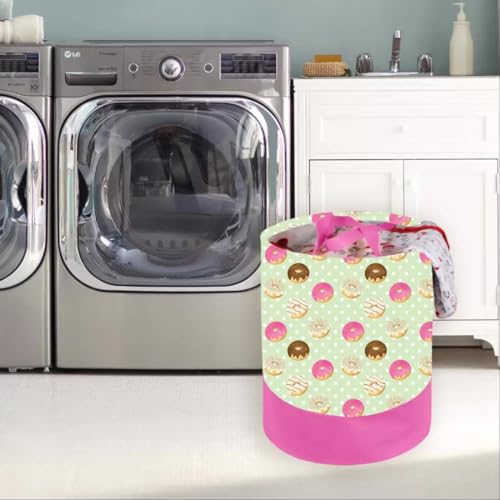 Image of PrettyKrafts 45 Ltr Folding Laundry Basket for Clothes, Freestanding Laundry Hamper, Collapsible Clothes Hamper with Handles, Round Storage Basket for Clothes,Bedroom,Bathroom, Set of 2,Yellow