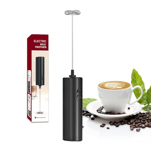Milk Frother Handheld, Saicefe Electric Foam Maker with Stainless Steel Whisk Drink Mixer Foamer for Lattes, Cappuccino