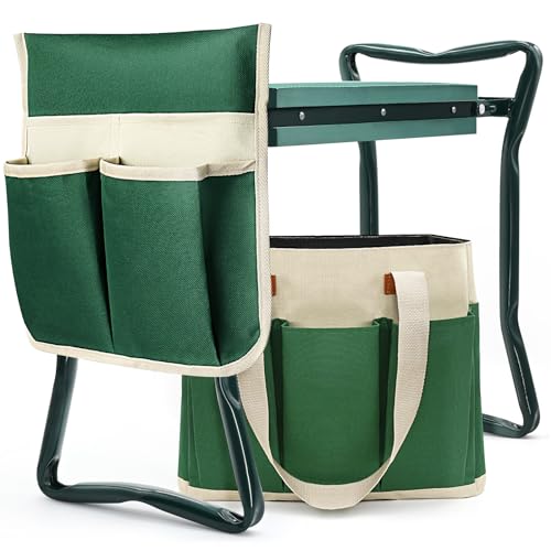 AZBESTPRO Garden Stool and Kneeler,Foldable Gardening...