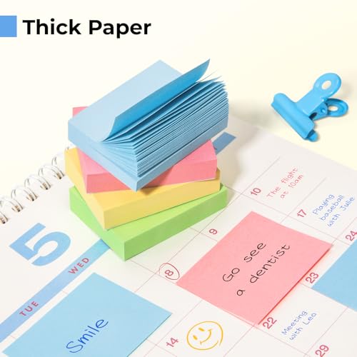 Image of Umikk 150 Pack Mini Sticky Notes 1.5x2 in, 5000 Sheets Small Self-Stick Note, 4 Colors Sticky Pad Bulk, Easy to Post for Office, School, Home