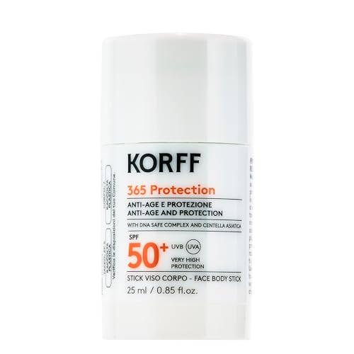 Korff 365 Protection, Stick Viso Corpo SPF50+, Protezione Molto Alta, 25 ml