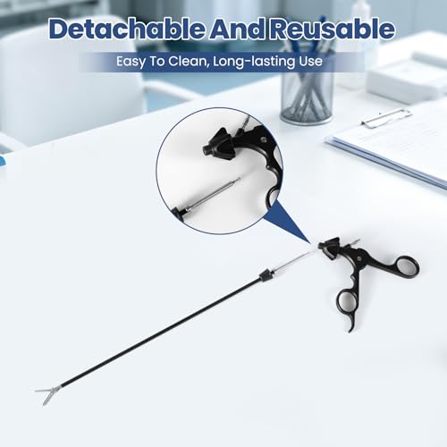 Image of Laparoscopic Training Instruments Set, Surgery Tools for Basic Skills | With Needle Holder, Maryland Dissector, Fenestrated Grasper, Curved Scissors for Medical Students, Surgical Skills Lab, FLS
