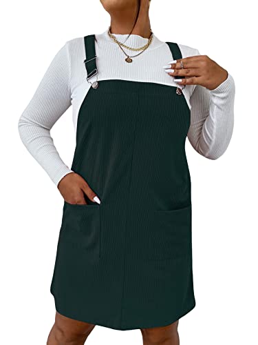 Amazon.com: WDIRARA Women's Plus Size Corduroy Strap Sleeveless Pinafore Overall Dress with Pockets Dark Green 0XL : Clothing, Shoes & Jewelry Amazon.com: WDIRARA Women's Plus Size Corduroy Strap Sleeveless Pinafore Overall Dress with Pockets Dark Green 0XL : Clothing, Shoes & Jewelry