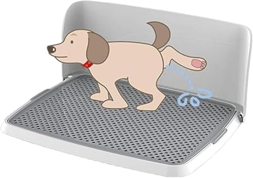 XinYiRich 犬トイレ 犬 トイレトレー ペットトイレ ペットトレー 犬トレーニングトレー お掃除簡単 壁付き犬トイレ おしっこ飛散防止 シーツ破れ防止 メッシュ付き いたずら防止 お手入れ簡単 丸洗い可能 しつけ用トイレトレー オシャレ (M)