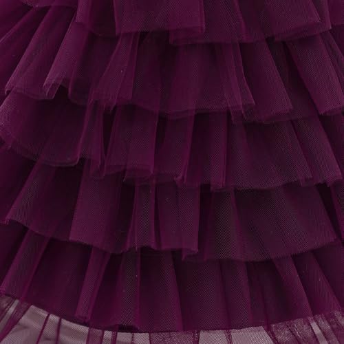 Girls Tulle Flower Dress Sleeveless Ruffled Birthday Party Gown for Toddlers and Kids Elegant Formal Wear2
