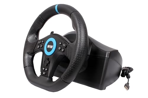 Image of New World V22-P5 Racing Wheel for PS5 (Compatible with PS5 Games ) ,Gaming Steering Wheel for PC ,PS4,Xbox one ,Xbox series ,Switch with Pedals Integrated Shifter and Vibration 270 Degree P5 adapter Included