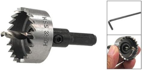 Sourcingmap Hex Wrench 32mm Steel HSS Hole Saw Drill Bit Cutter, Black,Silver, 32mm # - Image 3