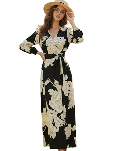 Image of Modestouze Attires Dress for Women Western, Maxi Dresses, One Piece Long Gown Outfit, Floral Print, V Neck Design, Clothing, Western Outfit for Women