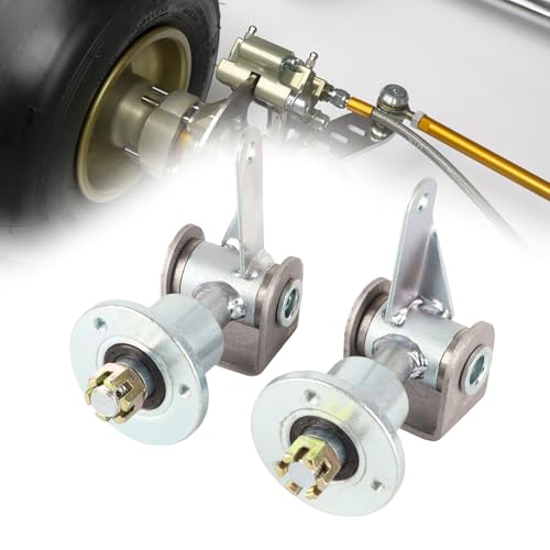Front Wheel Hub 17mm 3 Stud Steering Knuckle Spindle with Bearing Flange for 5in Tires 6mm Studs, Direct Replacement for Go Kart ATV Quad Bike