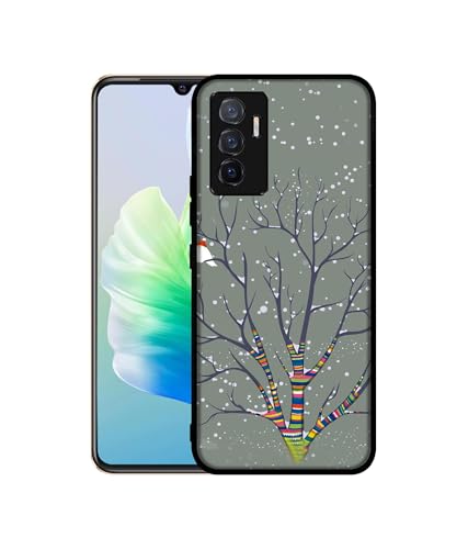 Image of Winter Pattern Print Design Premium 2D Printed Metal Back Case Cover for Vivo V23E 5G / Y75 4G
