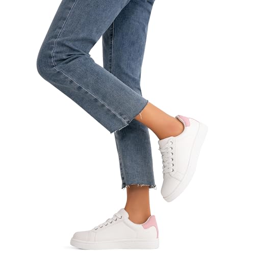 Image of Vepose Women's Lace-Up Walking Sneakers, Casual Low Top Shoes 8003