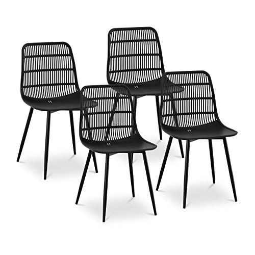 Fromm & Starck STAR_SEAT_13 Sedie In Polipropilene, Set Da 4, Nere, Portata 150 Kg, Design Ergonomico