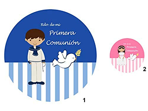 Lote de 8 Originales Obleas Papel de Arroz Comestibles'Comunión'(A Elegir). Dulces. Recuerdos. Regalos para Fiestas de Cumpleaños, Bodas, Bautizos y Comuniones.DC        (NIÑA ROSA)