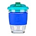 DrinkPod Taza de café reutilizable sin BPA, de 340 ml, de cristal, de color azul océano