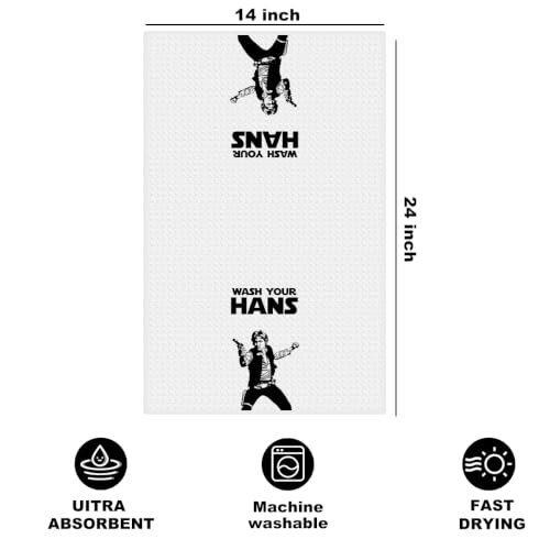 Image of Please Wash Your Hans Kitchen Towels S Wars Dish Towel Hand Towel | Funny Waffle Weave Cloth Tea Kitchen Towels Accessories, Geek Home Kitchen Bathroom Decor, Housewarming Gifts 14x24 Inch