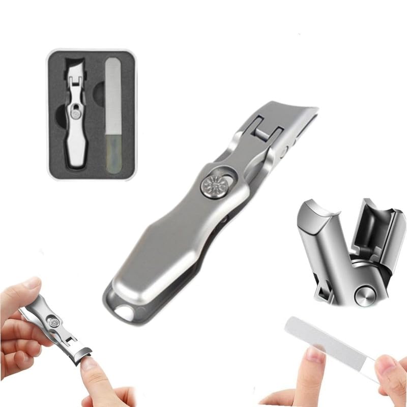 2024 New German Nail Clippers for Men,Ultra Sharp Stainless Steel German Nail Clippers,Professional Anti-Splashing German Toenail Clippers for Seniors,Cuts Thick Nails with Ease?Silver 2?